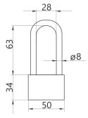 KŁÓDKA ZATRZASKOWA BĘBENKOWA MOSIĘŻNA KD51M H=63MM