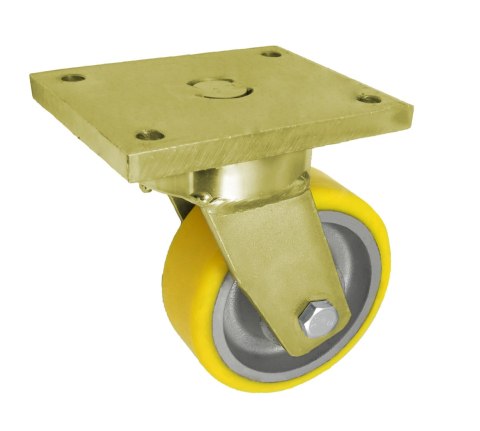 KOŁO ŻELIWO-POLIURETAN 125MM OBUDOWA SKRĘTNA SPAWANA 22ZP