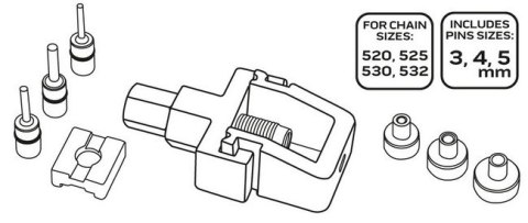 ZESTAW NARZĘDZI DO ZAKUWANIA I ROZKUWANIA ŁAŃCUCHA