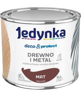 JEDYNKA DECO&PROTECT DREWNO I METAL MAT MAHOŃ 0,2L