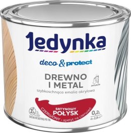 JEDYNKA DECO&PROTECT DREWNO I METAL SATYNA CZERWONA 0,2L