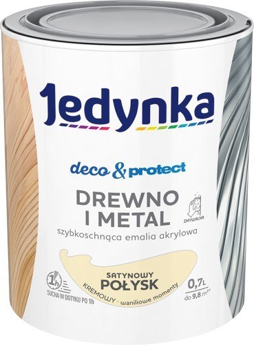 JEDYNKA DECO&PROTECT DREWNO I METAL SATYNA KREMOWY 0,7L