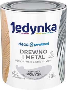 JEDYNKA DECO&PROTECT DREWNO I METAL SATYNA SZARY JASNY 0,7L