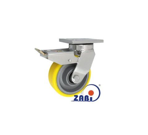 KOŁO ŻELIWO-POLIURETAN 125MM OBUDOWA SKR SPAW+HAMULEC 25ZPDH