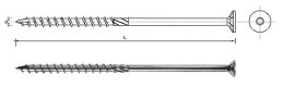 WKRĘT DO DREWNA Z ŁBEM STOŻKOWYM NA TORX 10*280MM T40