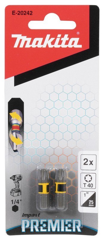 KOŃCÓWKA WKRĘTAKOWA IMPACT PREMIER, GROT, BIT T40-25MM 2SZT