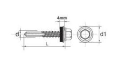 WKRĘT SAMOWIERTNY IMPAX Z EPDM #12MM RAL9011 5.5*32MM