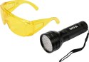 ZESTAW LATARKA UV 51 LED I OKULARY