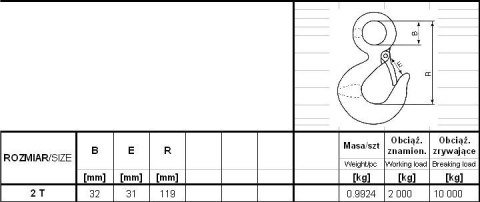 HAK Z UCHEM I ZABEZPIECZENIEM 2000KG GM-HUZ