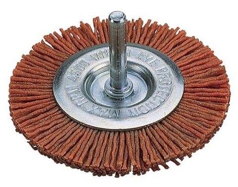 SZCZOTKA TARCZOWA NYLONOWA GRUBA 100MM TRZPIEŃ 6MM