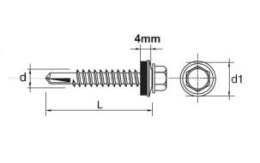 WKRĘT SAMOWIERTNY IMPAX Z EPDM OCYNKOWANY 5.5*38MM #5MM