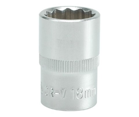 NASADKA KRÓTKA 12-KĄTNA CHROMOWANA 1/2'' 21MM