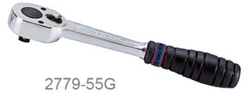 GRZECHOTKA 1/4 130MM 24 ZĘBY CHROM, UCHWYT GUMOWY, BLOKADA