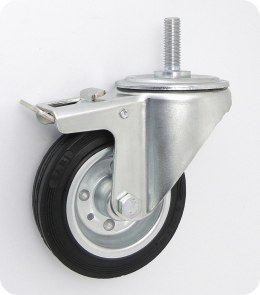 KOŁO METAL-GUMA 100MM OBUDOWA Z TRZPIENIEM+HAMULEC 16H