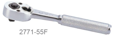 GRZECHOTKA 1/4 130MM 24 ZĘBY CHROM, UCHWYT MOLETOWANY