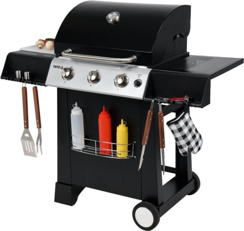 GRILL GAZOWY 3 PALNIKI 9KW LED