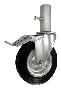 KOŁO METAL-GUMA 200MM DO RUSZTOWANIA Z RURĄ+HAMULEC ZR65NWH