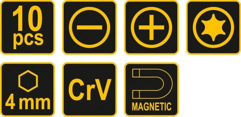 ZESTAW WKRĘTAKÓW Z KOŃCÓWKAMI 10SZT