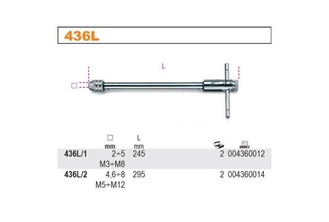 POKRĘTŁO DO GWINTOWNIKÓW Z MECHAN.ZAPADKOWYM DŁ. M3-M8