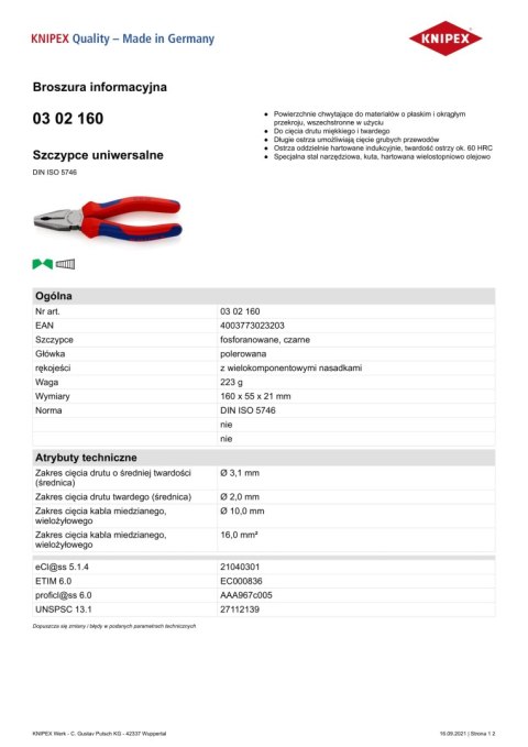 SZCZYPCE UNIWERSALNE PVC 160MM
