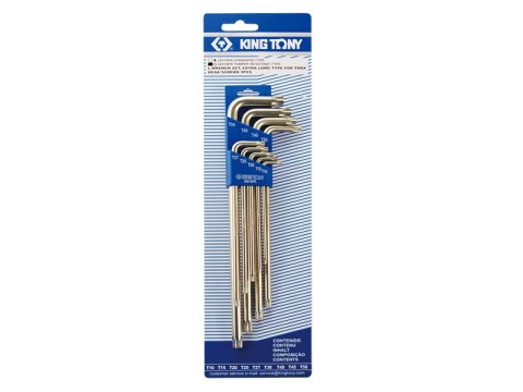 KOMPLET IMBUSÓW TORX Z OTWOREM EXTRA DŁUGIE 9 SZTUK T10-T50