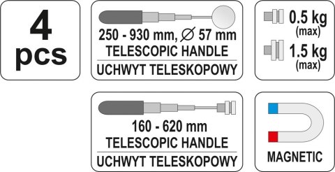 ZESTAW INSPEKCYJNY LUSTERKO + CHWYTAK
