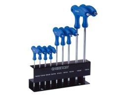 KOMPLET IMBUSÓW TORX Z UCHWYTEM 'L' 9 SZTUK T10 - T50 STOJAK