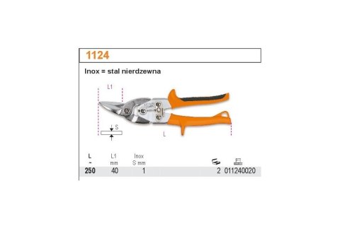 NOŻYCE DŹWIGNIOWE DO BLACHY LEWE 250MM