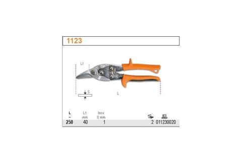 NOŻYCE DŹWIGNIOWE DO BLACHY PRAWE 250MM