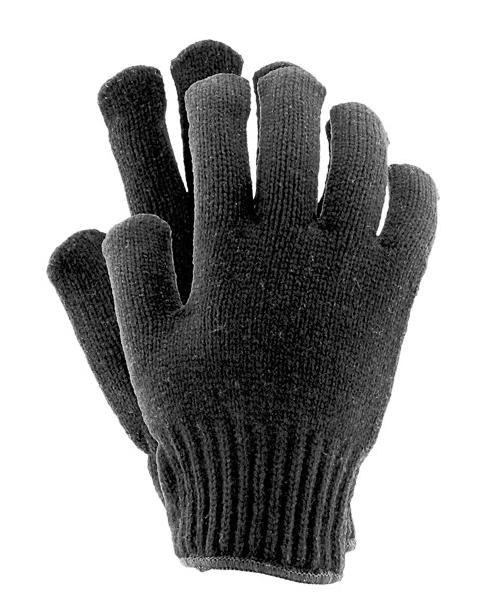 RĘKAWICE Z GRUBEJ DZIANINY RDZO B CZARNE 8