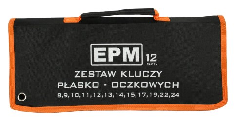 ZESTAW KLUCZY PŁASKO-OCZKOWYCH 12 CZĘŚCIOWY 8-24MM POLER