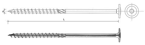 WKRĘT DO DREWNA Z KOŁNIERZEM NA TORX OCYNKOWANY 6*60MM T30