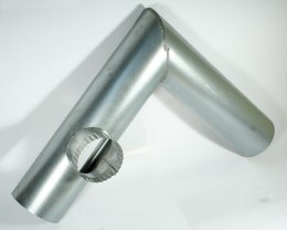 NAROŻNIK RYNNY Z WYLOTEM I BOKIEM 120MM PRAWY