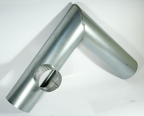 NAROŻNIK RYNNY Z WYLOTEM I BOKIEM 120MM PRAWY