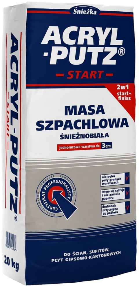 ŚNIEŻKA SZPACHLA ACRYL PUTZ SYPKA START 2.5KG