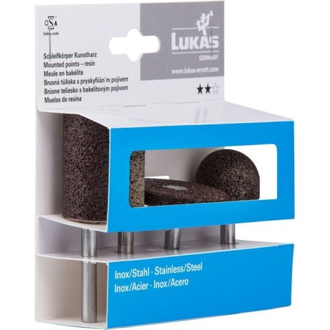 ZESTAW ŚCIERNIC TRZPIENIOWYCH LUKAS DO STALI NIERDZEWNEJ