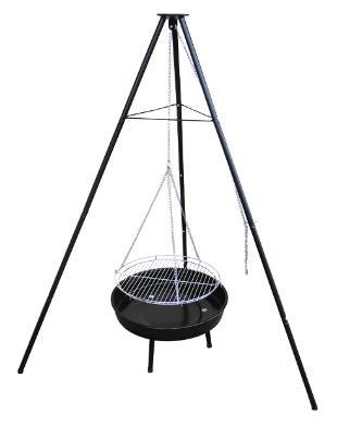 GRILL WISZĄCY WĘGLOWY NA TRÓJNOGU