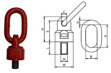 ŚRUBA Z UCHEM OBROTOWO UCHYLNYM WSI M24*30MM 3.15T