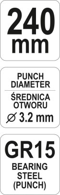 SZCZYPCE DO DZIURKOWANIA BLACH 240MM