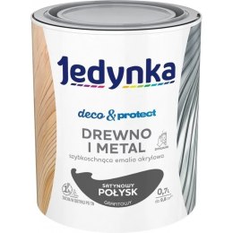 JEDYNKA DECO&PROTECT DREWNO I METAL SATYNOWY GRAFITOWY 0,7L