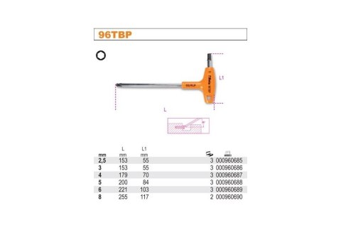 KLUCZ TRZPIEN. KĄTOWY Z KULK. Z RĘK. 6MM