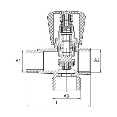 ZAWÓR KĄTOWY Z PRZEDŁUŻKĄ 3-WYJŚCIA 1/2*1/2*3/4