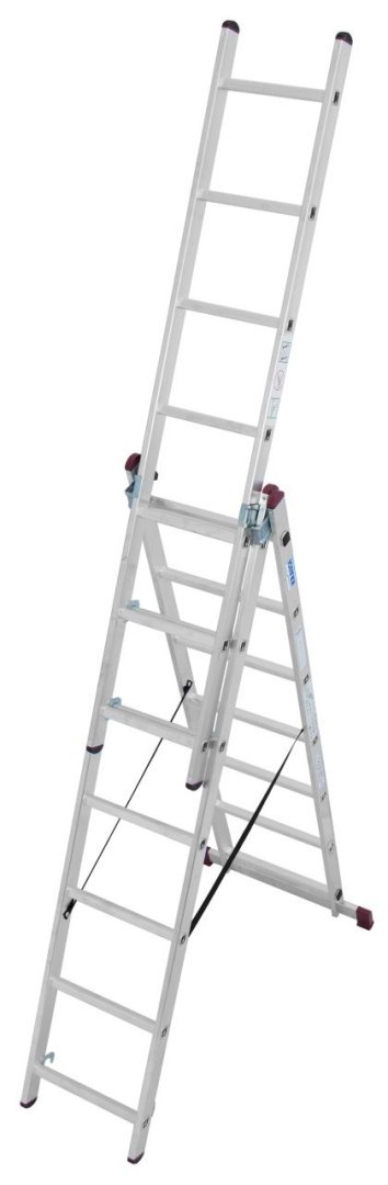 DRABINA ALUMINIOWA 3-ELEMENTOWA CORDA 3*7 SZCZEBLI