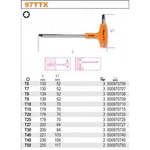KLUCZ TRZPIENIOWY KĄTOWY PROFIL TORX T45
