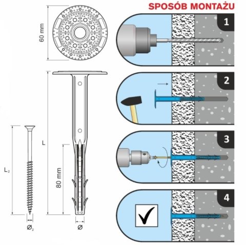 KOŁEK DO TERMOIZOLACJI LX 10*220MM