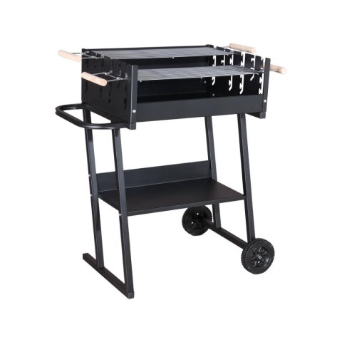 GRILL WĘGLOWY PROSTOKĄTNY NA KOŁACH