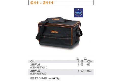 TORBA NARZĘDZIOWA Z TKANINY PUSTA MODEL 2111/C11 400X240X220