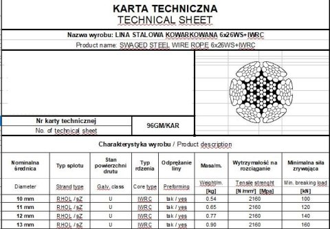 LINA KOWARKOWANA WS+IWRC TITANOBOA 13MM 6*26 50MB