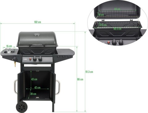 GRILL GAZOWY 2+1, 8KW