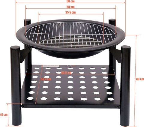 PALENISKO STALOWE Z RUSZTEM 50CM, DREWUTNIA